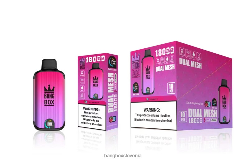 Bang Box Ljubljana - Bang Box 18000 vpihov kisli malinov led 4PNRF898