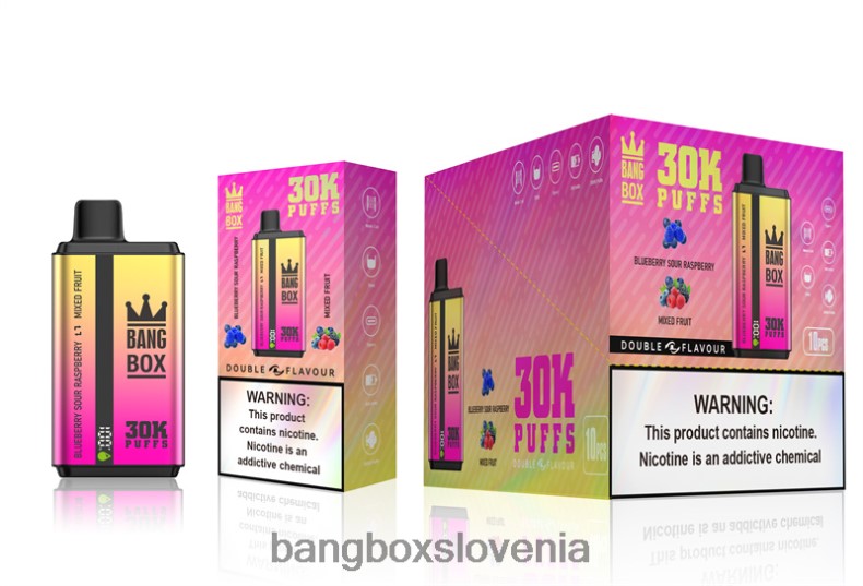 Bang Box Ljubljana - Bang Box 30000 vdihov dvojnih okusov borovnice kisle maline & mešano sadje 4PNRF866