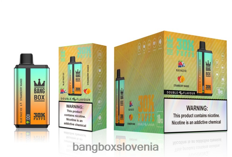 Bang Box Slovenia - Bang Box 30000 vdihov dvojnih okusov blue razz ice & strawberry mango 4PNRF873
