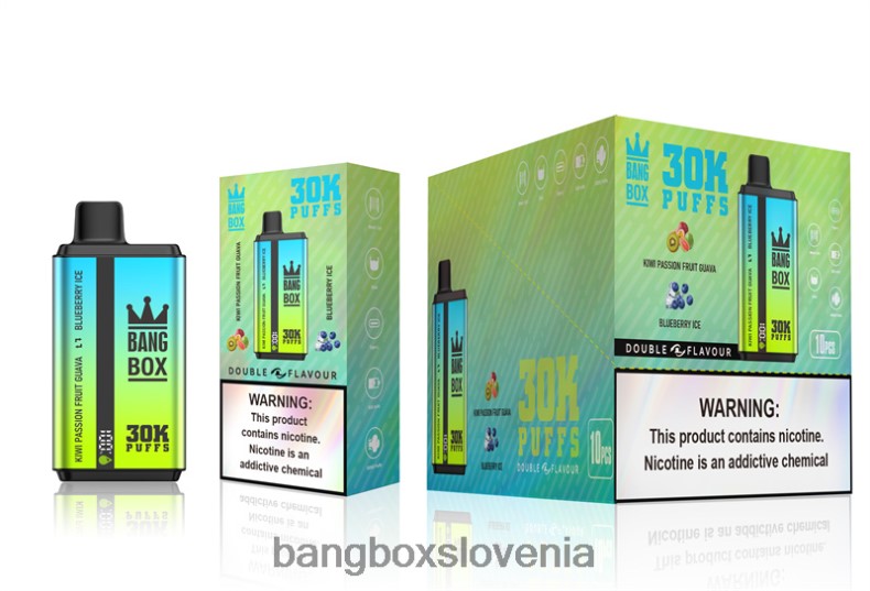 Bang Box Slovenia - Bang Box 30000 vdihov dvojnih okusov kivi pasijonka guava & borovničev led 4PNRF865