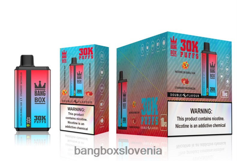 Bang Box Vape Cena - Bang Box 30000 vdihov dvojnih okusov lubenica žvečilni gumi & jagoda lubenica 4PNRF868