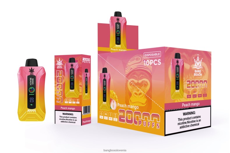 Bang Box Ljubljana - Bang Beach Vape s pametnim zaslonom z 20000 vpihi breskev mango 4PNRF82