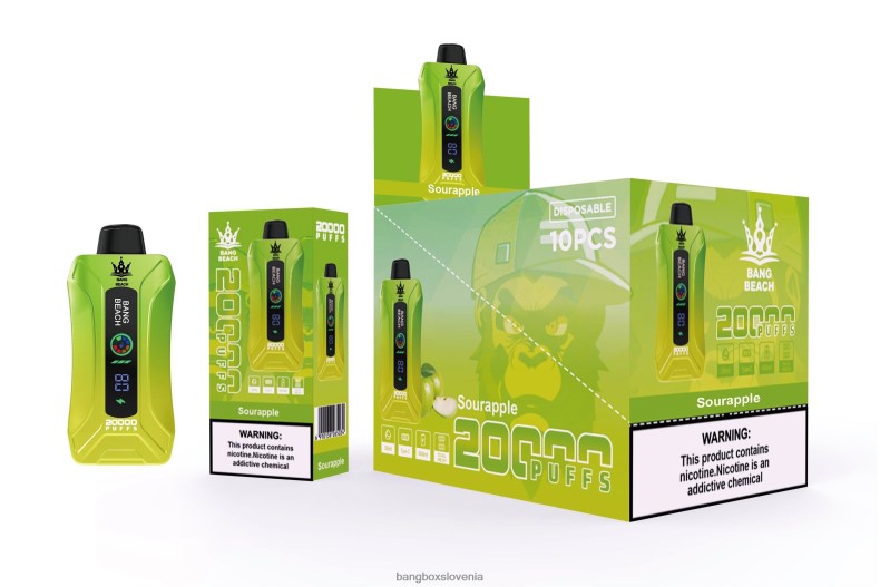 Bang Box Slovenia - Bang Beach Vape s pametnim zaslonom z 20000 vpihi kislo jabolko 4PNRF81