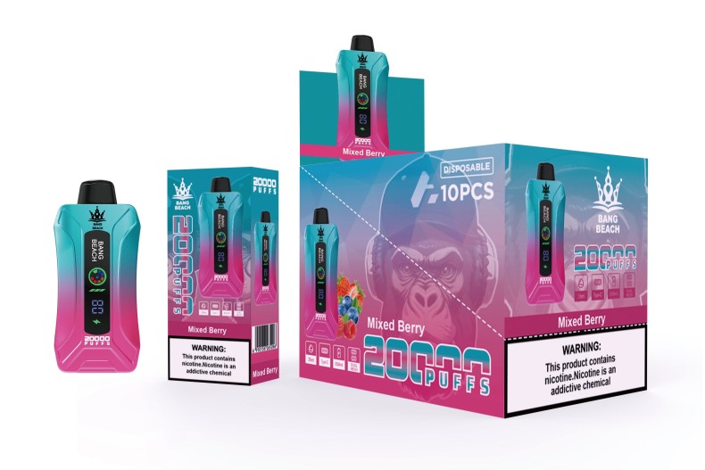 Bang Box Slovenia - Bang Beach Vape s pametnim zaslonom z 20000 vpihi mešano jagodičje 4PNRF85