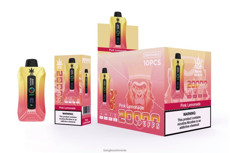Bang Box Vape Cena - Bang Beach Vape s pametnim zaslonom z 20000 vpihi roza limonada 4PNRF84