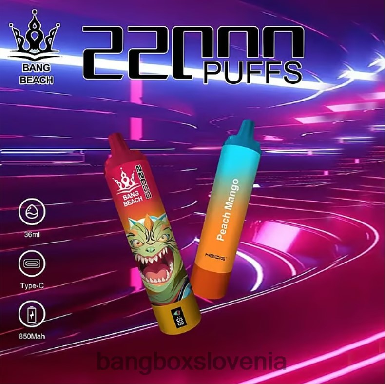 Bang Box Vape Cena - Bang Beach Pametni zaslon z 22000 vpihi breskev mango 4PNRF824